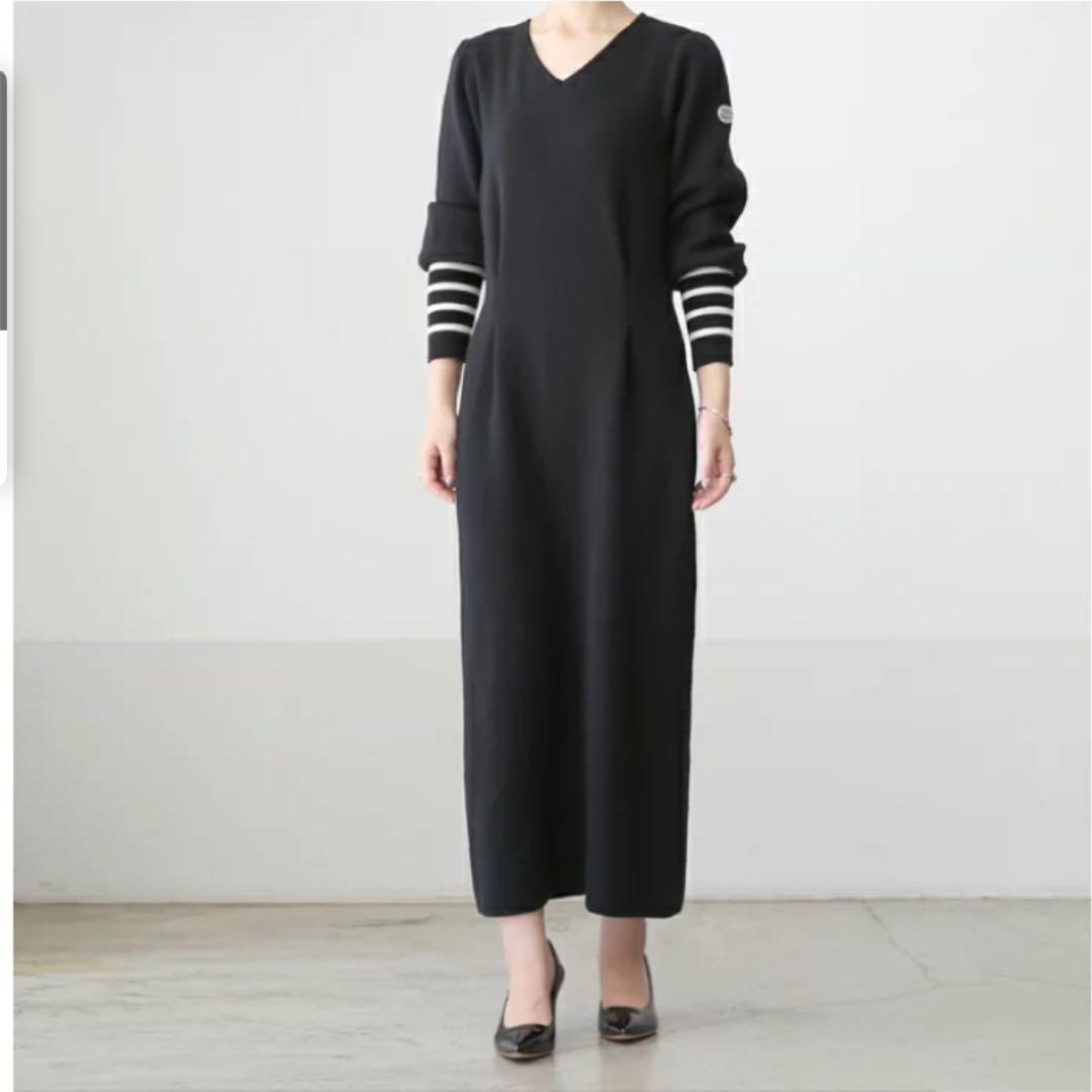 BORDERS at BALCONY ニットワンピース ロング ブラック 38