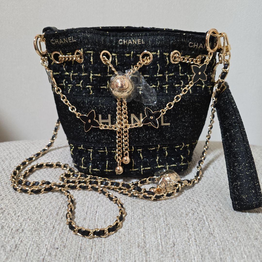 CHANEL ツイード ショルダーバッグ ブラック