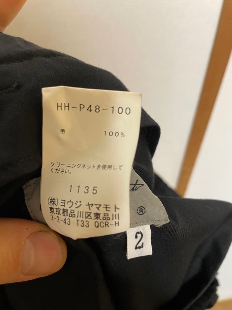 [レア] ヨウジヤマモト 19SS ウールギャバジンカラスパンツ