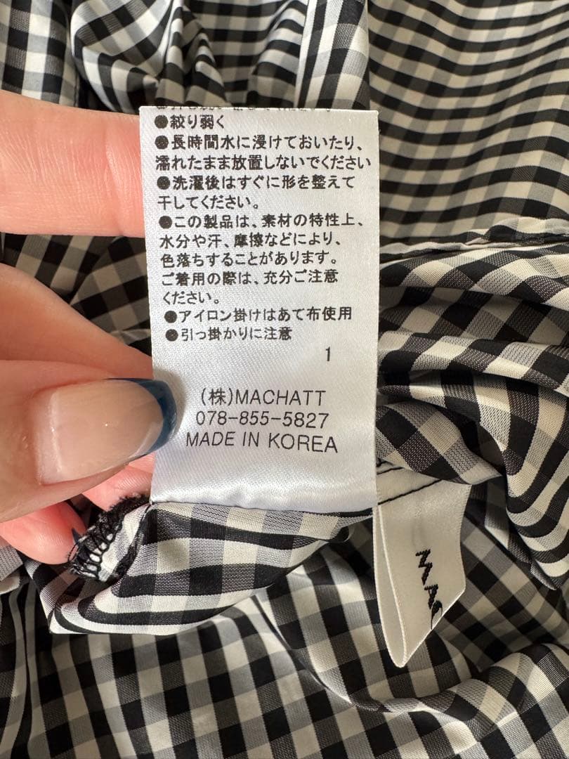 qfb17美品　MACHATT ギンガムチェックオーバーシャツ