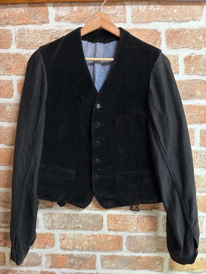 30s 40s フレンチヴィンテージ　ジレジャケット　サーヴァントコーデュロイ