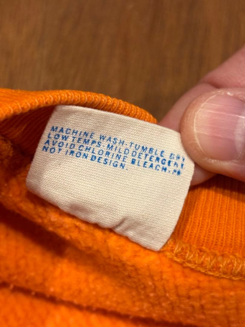 70s 単色　チャンピオン　リバースウィーブ　オレンジ　small 目無し