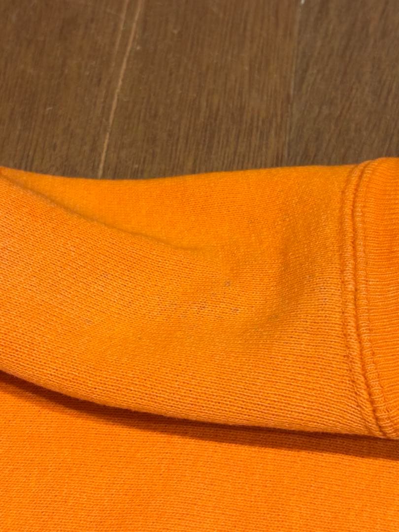 70s 単色　チャンピオン　リバースウィーブ　オレンジ　small 目無し