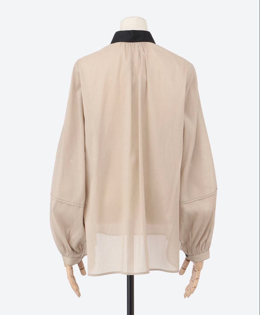 ebure Ron Hermanシルクコットンスルーストライプ ブラウス