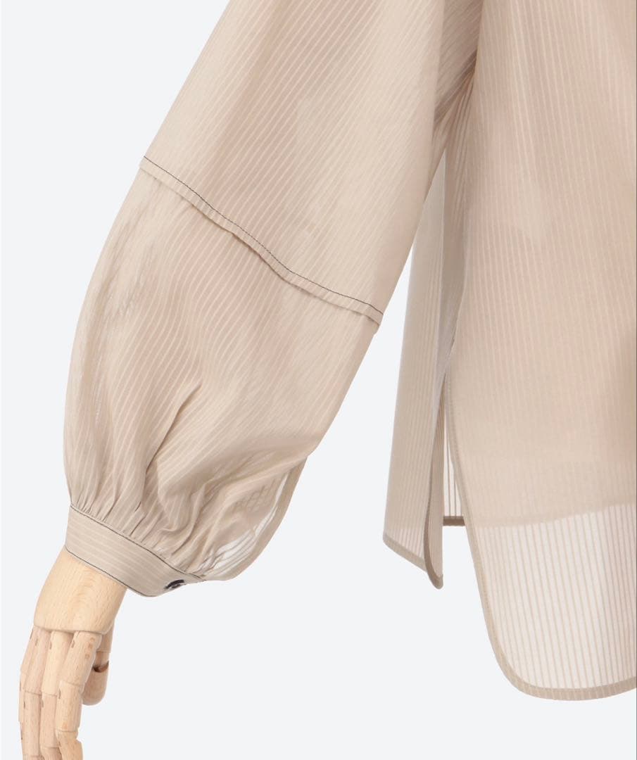 ebure Ron Hermanシルクコットンスルーストライプ ブラウス