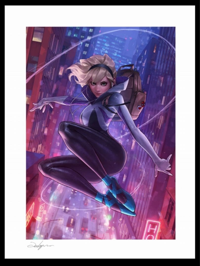 スパイダーグウェン アンマスク リー・ジーヒョン アートプリント 未開封