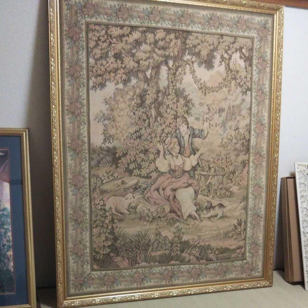 大型ゴブラン織り アンティーク絵画