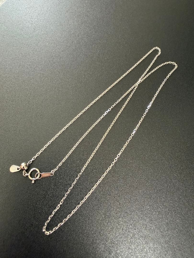 Pt850 小豆スライダーネックレス50cm