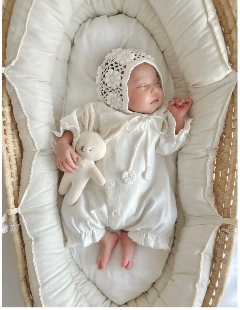 monbebe モンベベ　ロンパース　ボンネット　ファーストトイ3点セット