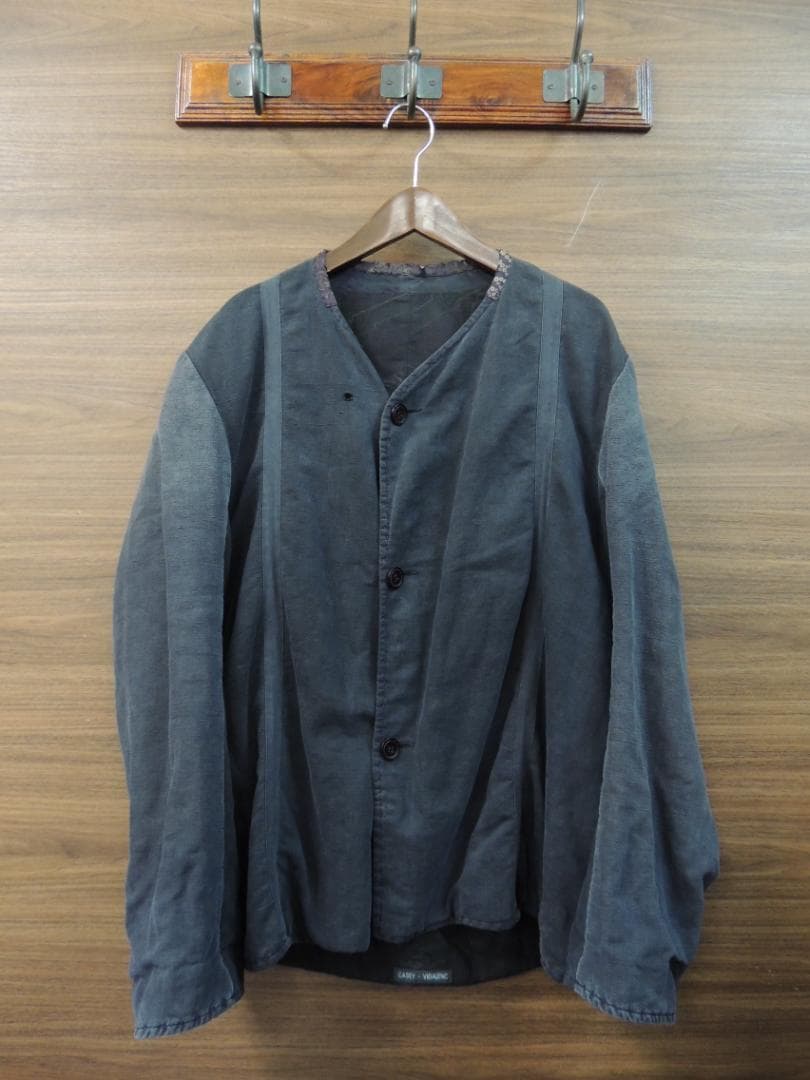CASEY VIDALENC 製品染め ノーカラー ジャケット カバーオール36