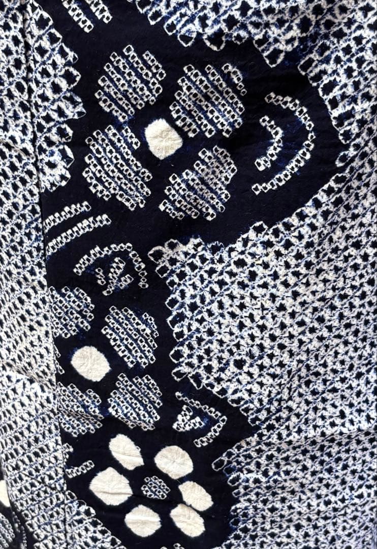 総絞り　浴衣　鳴門絞り　しつけ付美品　裄65.5身丈157㎝