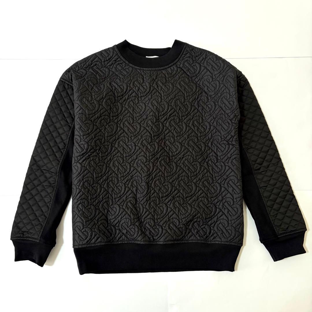 【未使用】BURBERRY ブラックキルティング トレーナー 12Y 152cm