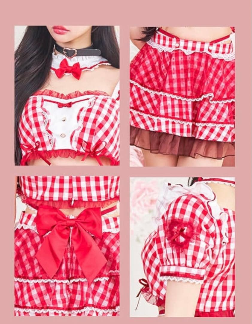 Malymoon マリームーン ギンガムポップバレンタインチェックメイド