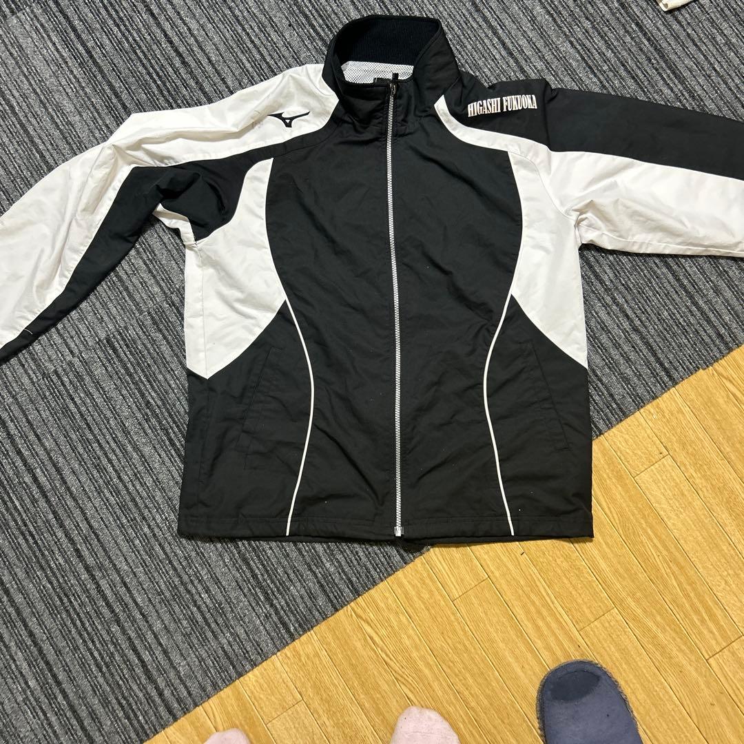 東福岡Mizuno ウォームアップジャケット 黒/白
