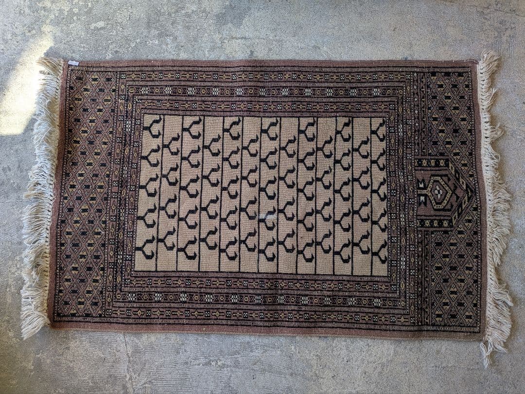 ヴィンテージ ラグ 絨毯 幾何学模様 ウールラグ