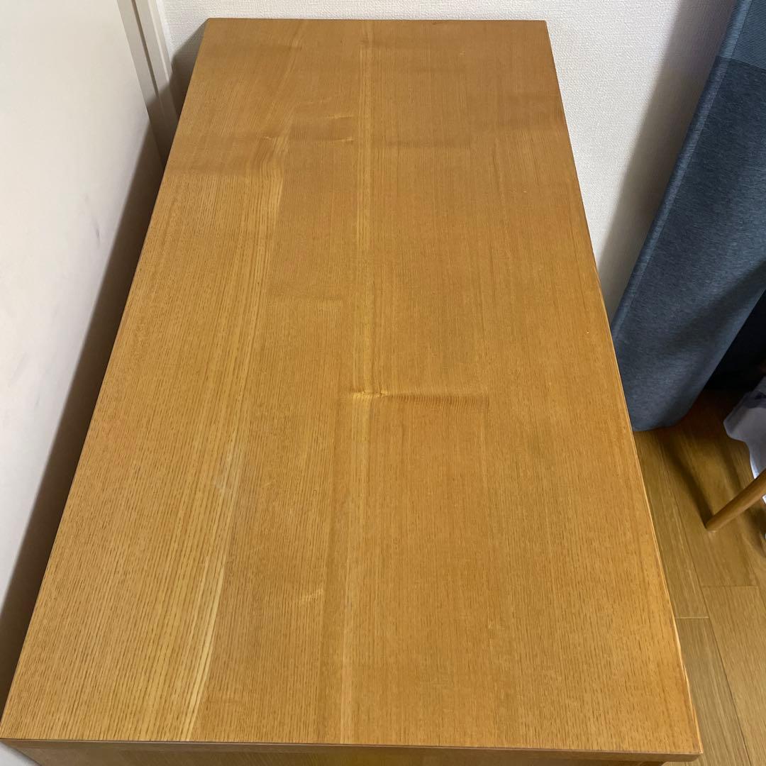 無印良品　キャビネット　ガラス扉　タモ材