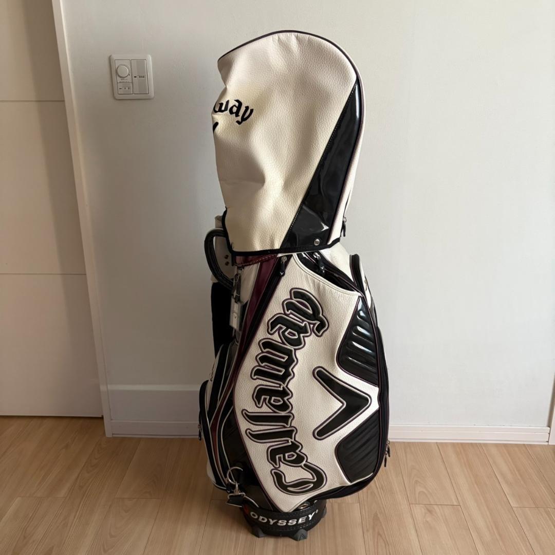 Callaway キャディバッグ 黒/白/赤 保護カバー付き