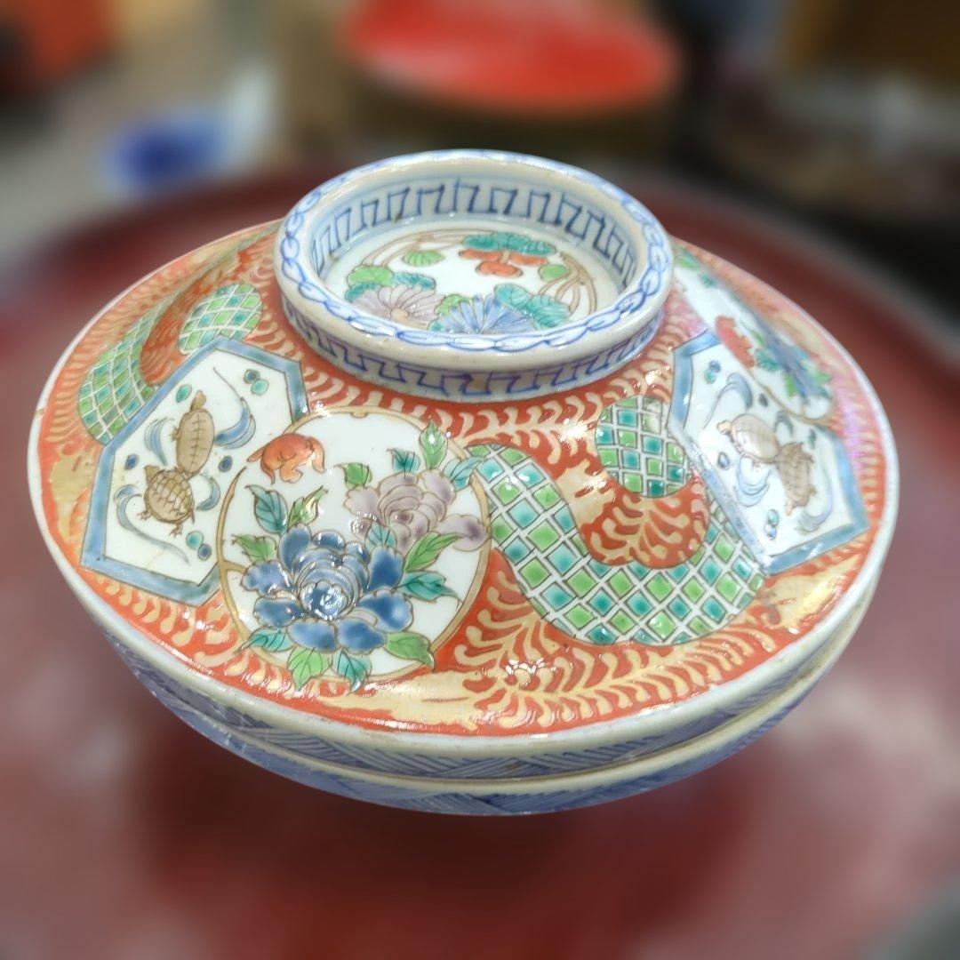 荒木真弓　骨董　伊万里　古伊万里　大平　蓋付き　陶器　器