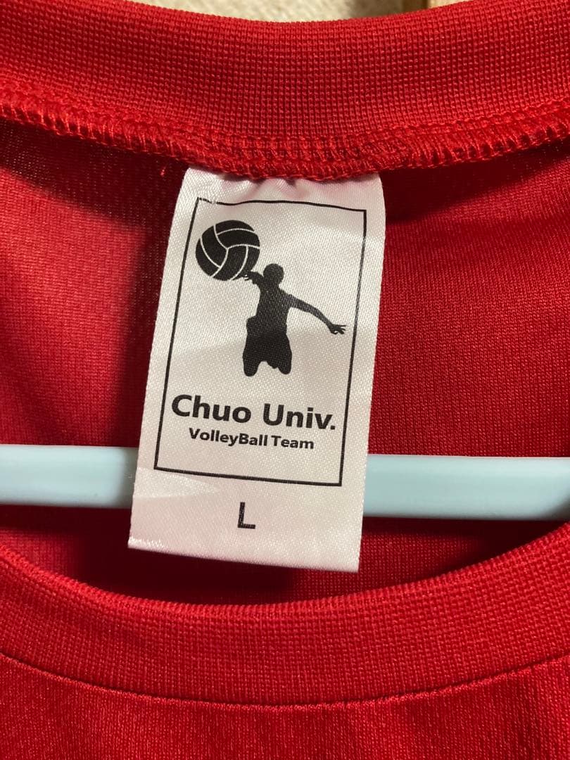 中央大学　バレーボール部　ウォームアップウェア　Tシャツ　バレーボール　赤