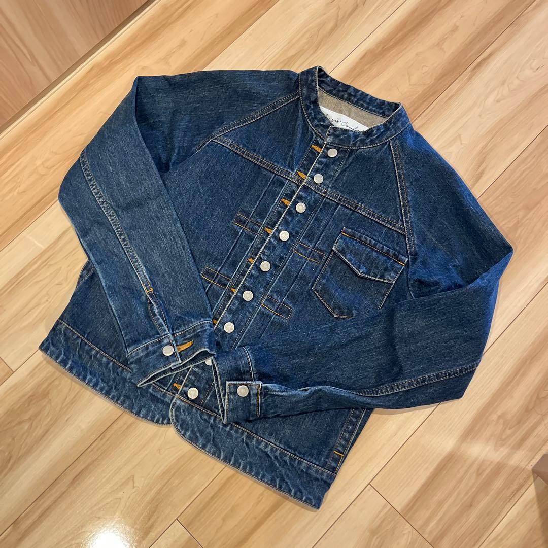 スースースー　デニムジャケット　ダメージブルー