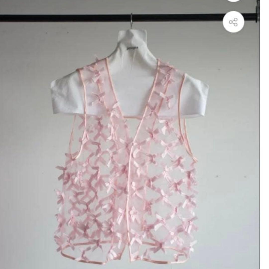 週末値下　jonnlynx ジョンリンクスribbon tulle gilet