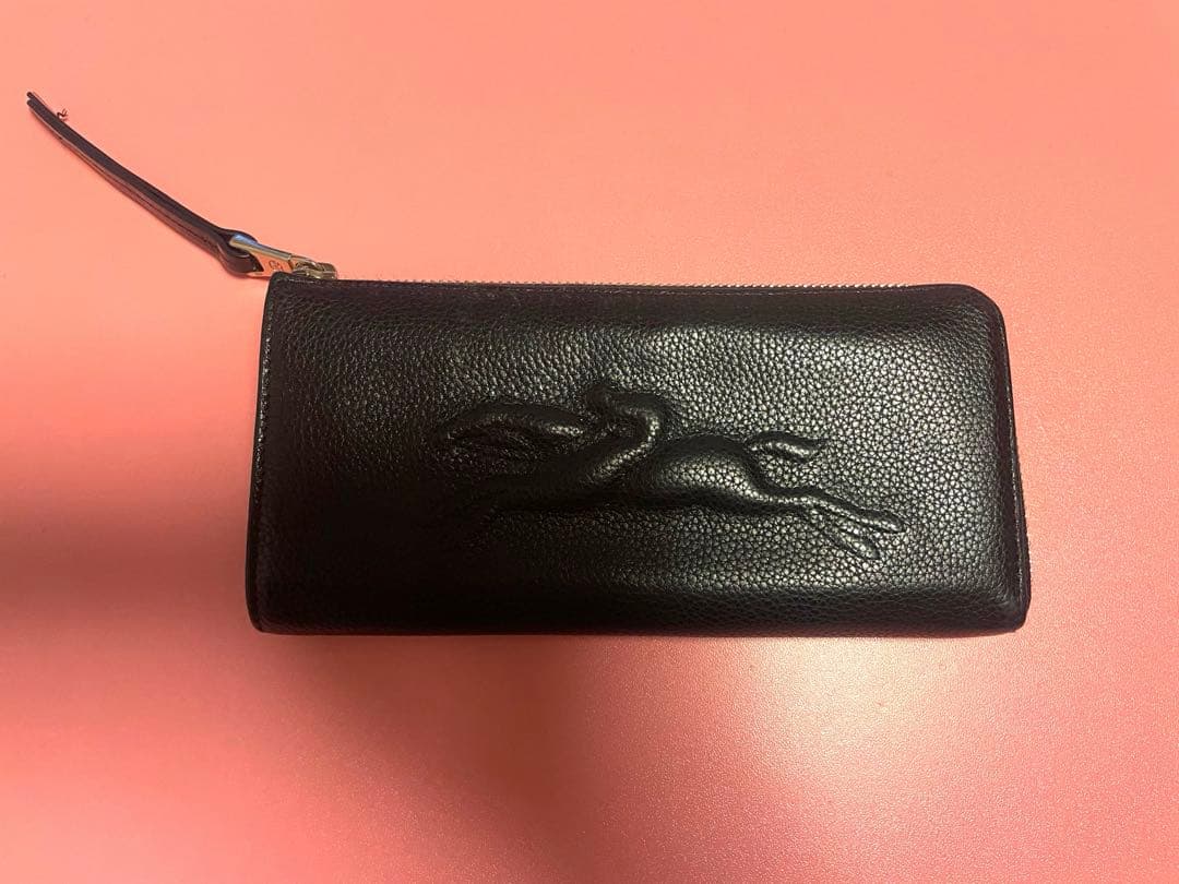 ロンシャンL字ファスナー長財布ブラック