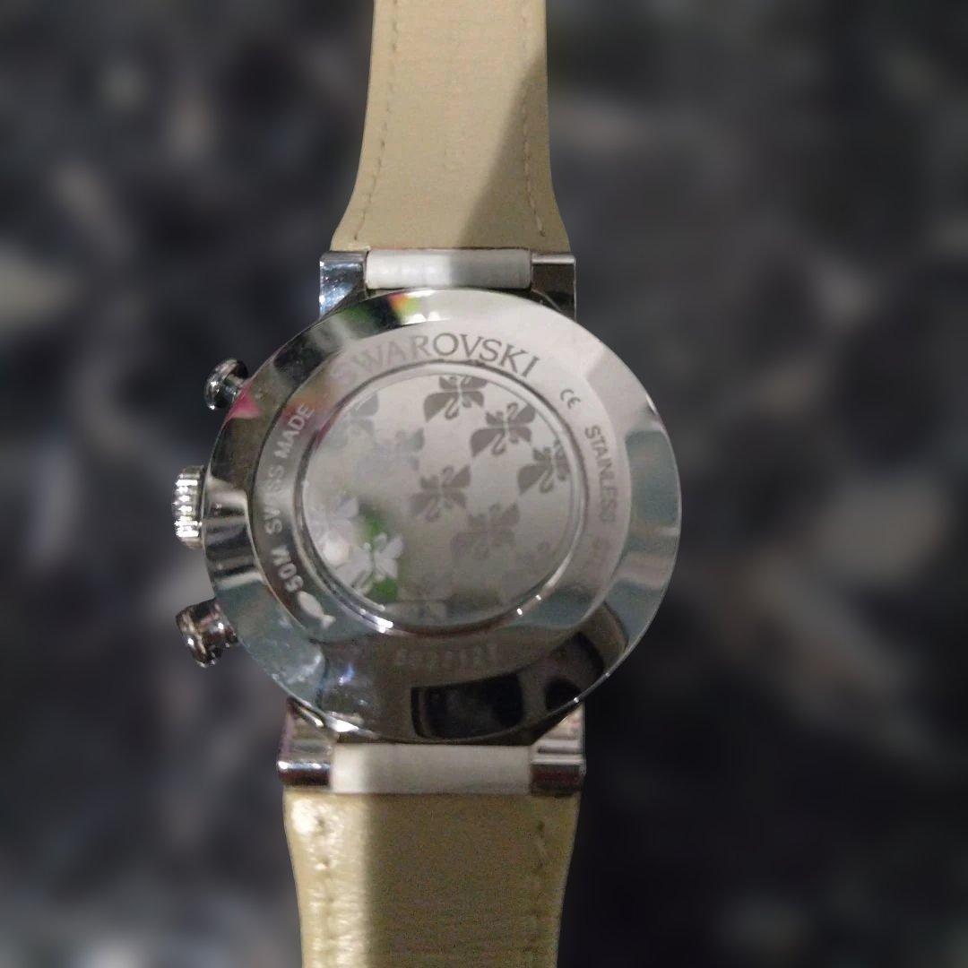 Swarovski ホワイトレザー腕時計