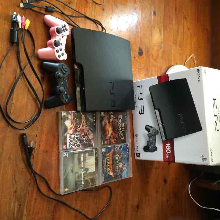 プレステ3&ソフト4本  充電ケーブル1本付き