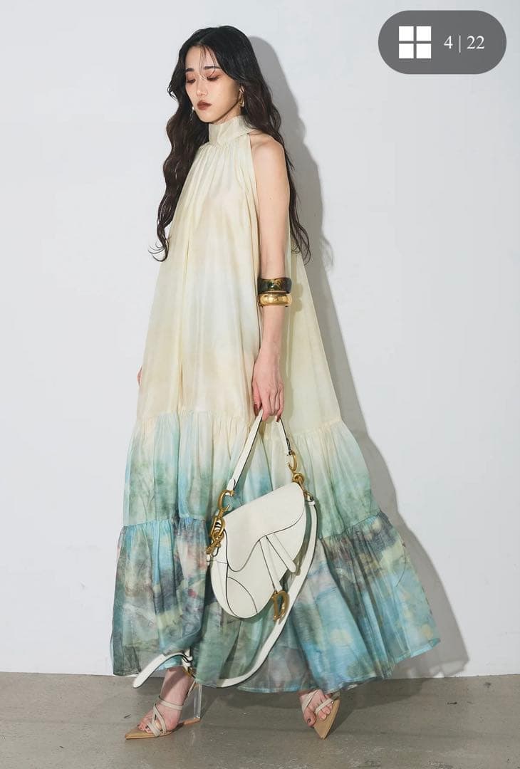 【アンドレアアンドコー】水彩ティアードワンピース