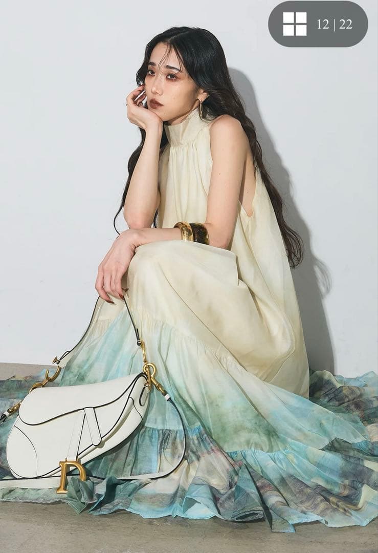 【アンドレアアンドコー】水彩ティアードワンピース