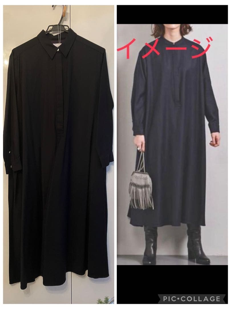 UNITED ARROWS シャツワンピース　ネイビー　ウール　38