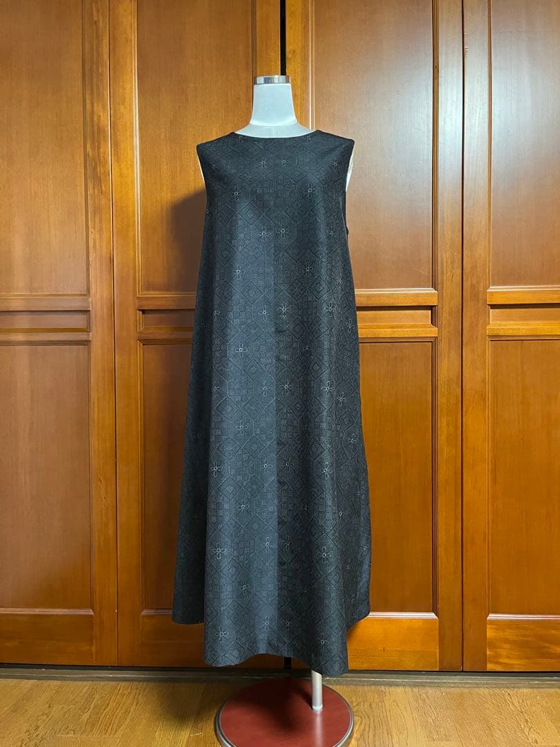 着物リメイクワンピース　大島紬120㎝