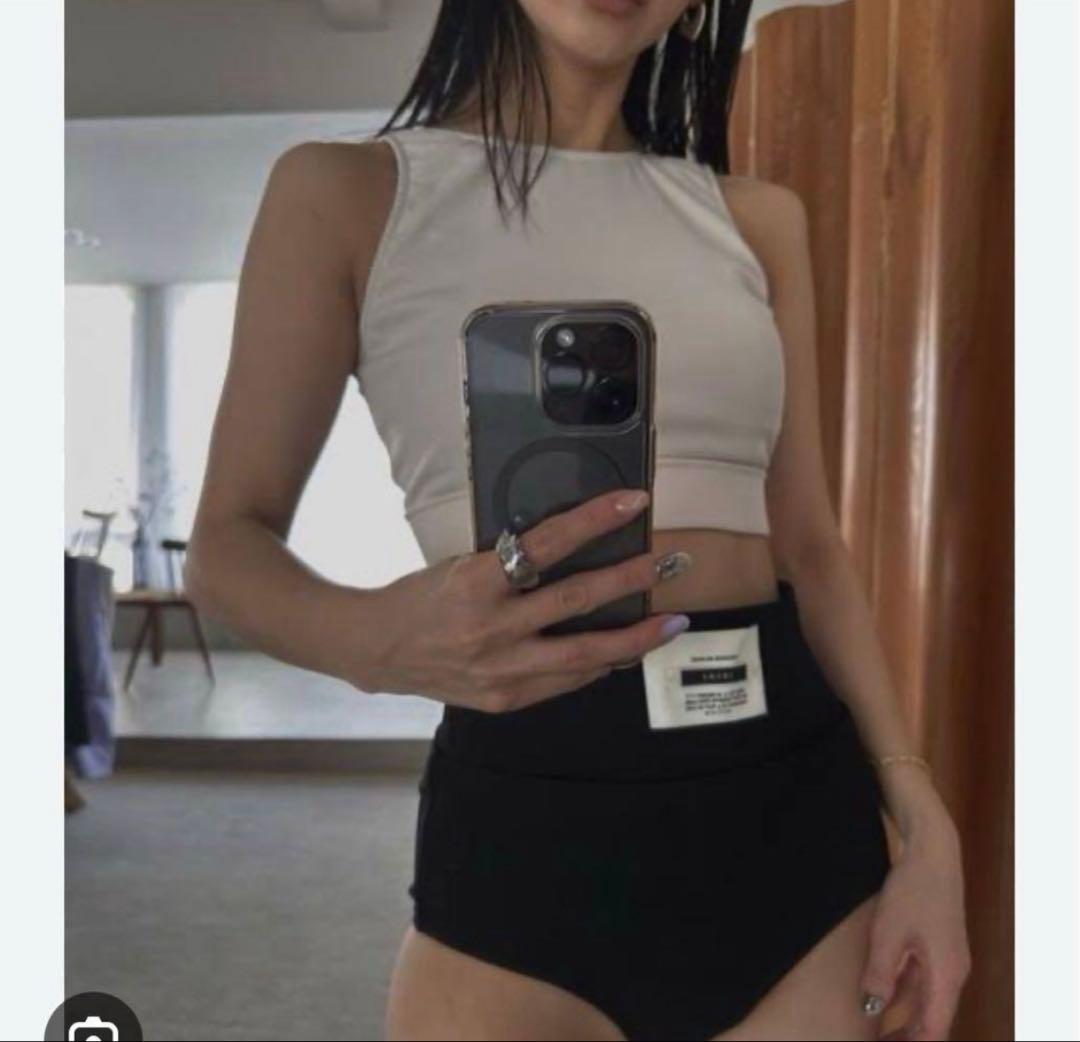 AMERI DOUBLE TAG TANK SWIM WEARブラック　S