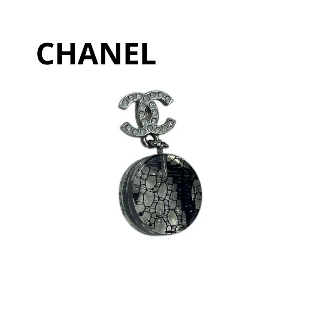極美品‼️ CHANEL シャネル　ピアス　ココマーク　ラインストーン　クリア