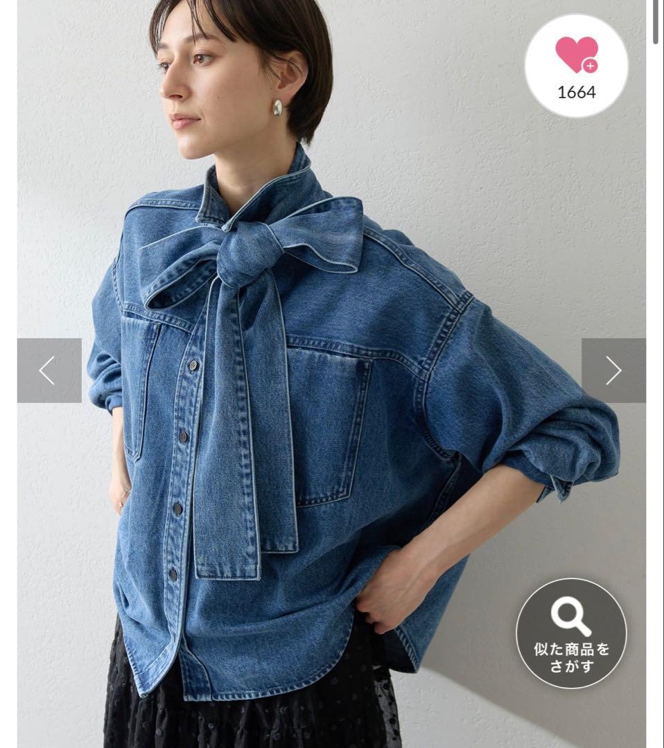 新品☆whimgazette☆デニムボウタイシャツ