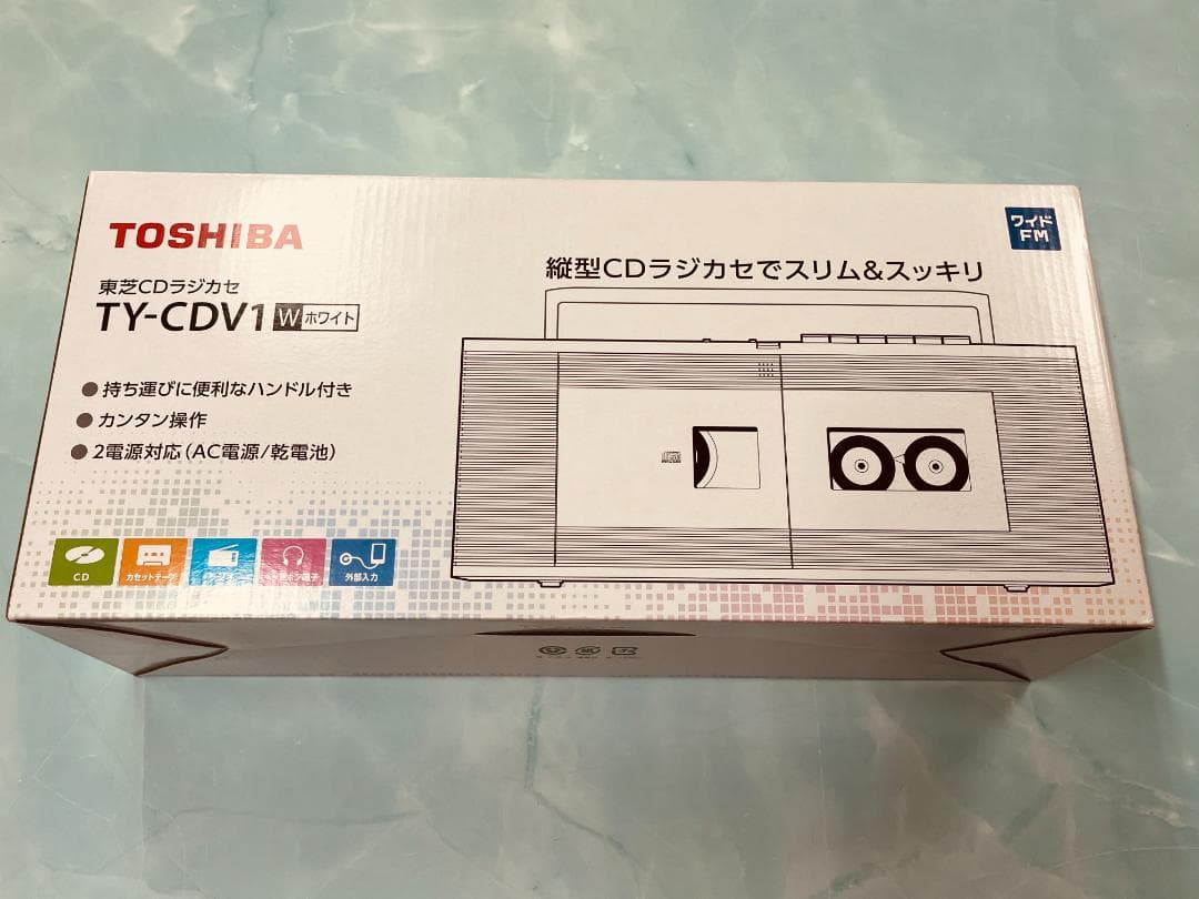 【新品】東芝 CDラジオカセットレコーダー TY-CDV1 W