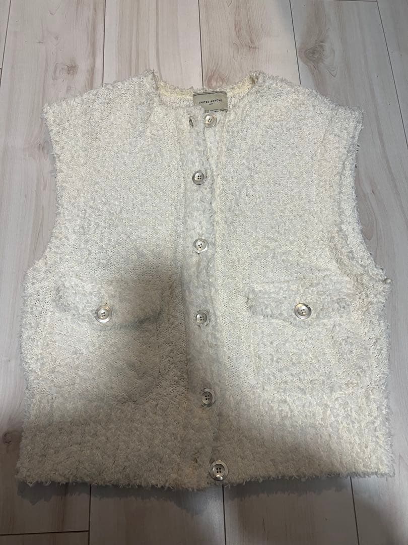 UNITED ARROWS アイボリー ニットベスト M