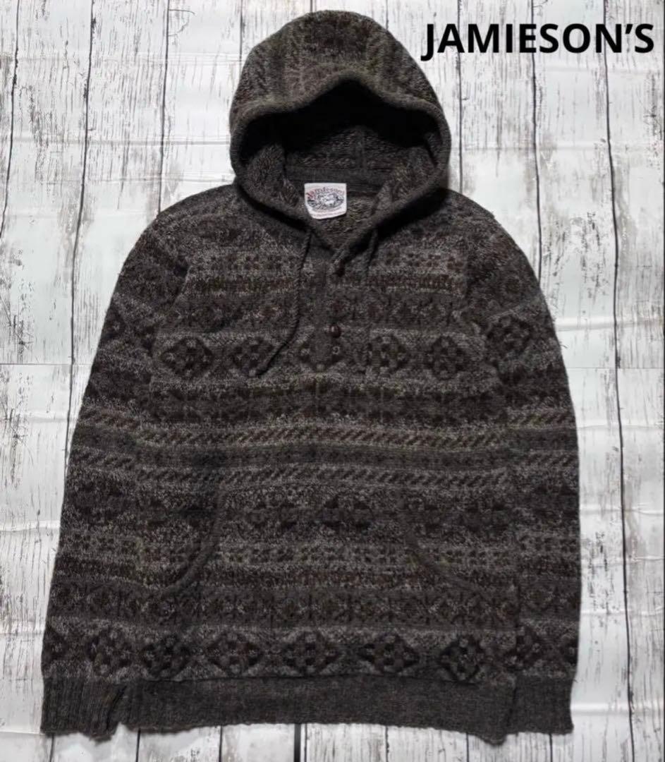 美品✨JAMIESONS フェアアイル プルオーバー ウールパーカー F