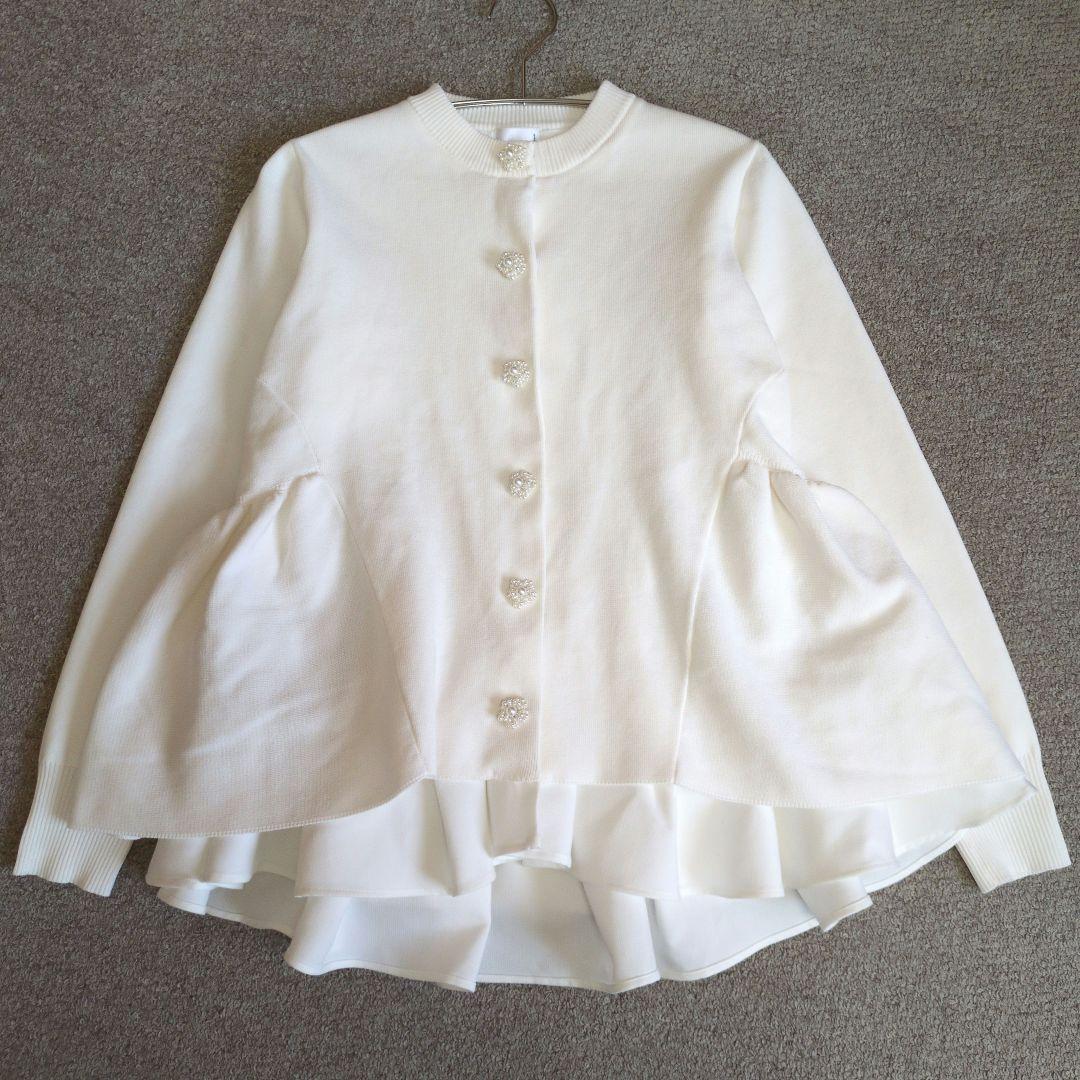 25AW Sono/ソーノ オーナメントパール3Dレイヤードニットカーディガン