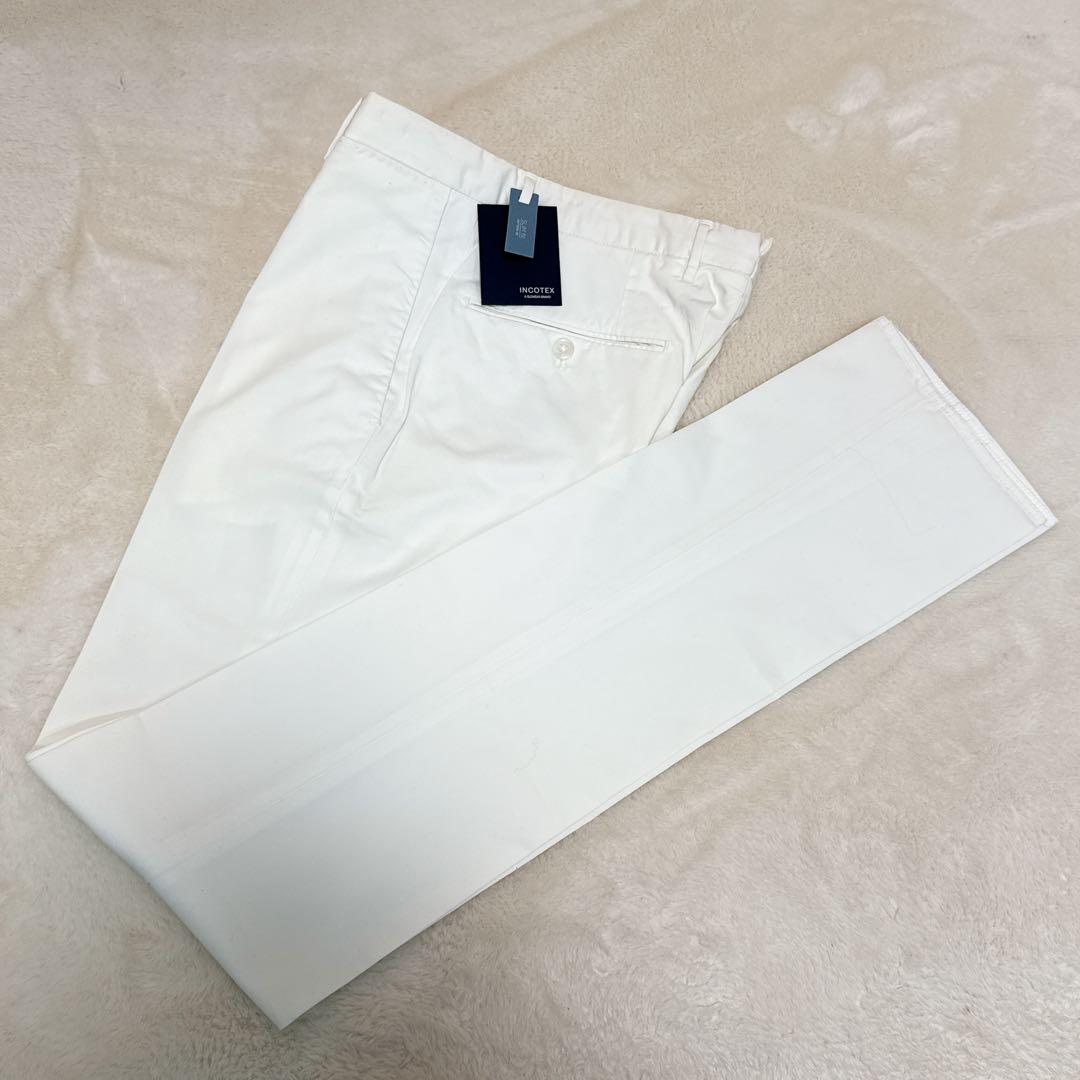 未使用品✨INCOTEX スラックス  BATAVIA コットン 白