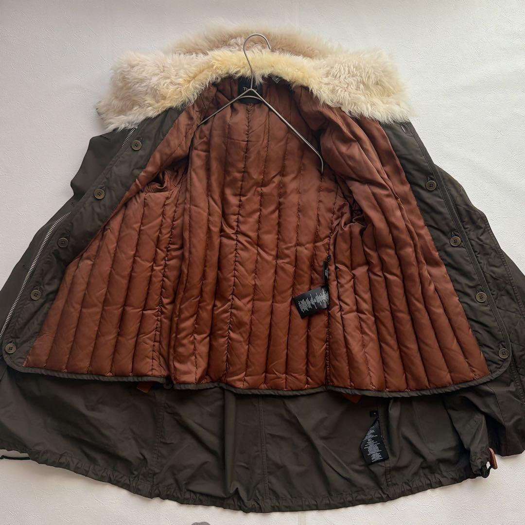 Theory セオリー リアルファー付き モッズコート S カーキ　中綿ライナー