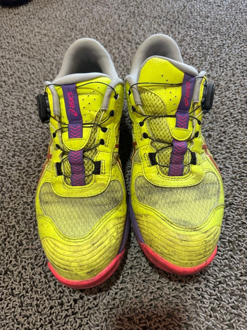 ASICS ボアシステム 安全靴 イエロー/パープル