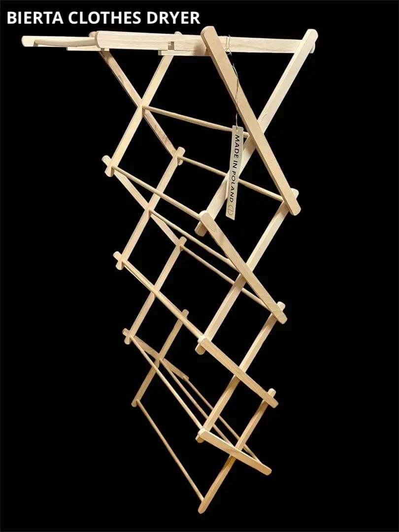 ビエルタ / BIERTA クロスドライヤー 木製折畳ランドリーラック 美品