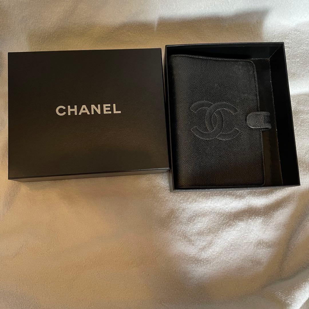 CHANEL ブラックレザー メモ帳カバー　おまけ付き！