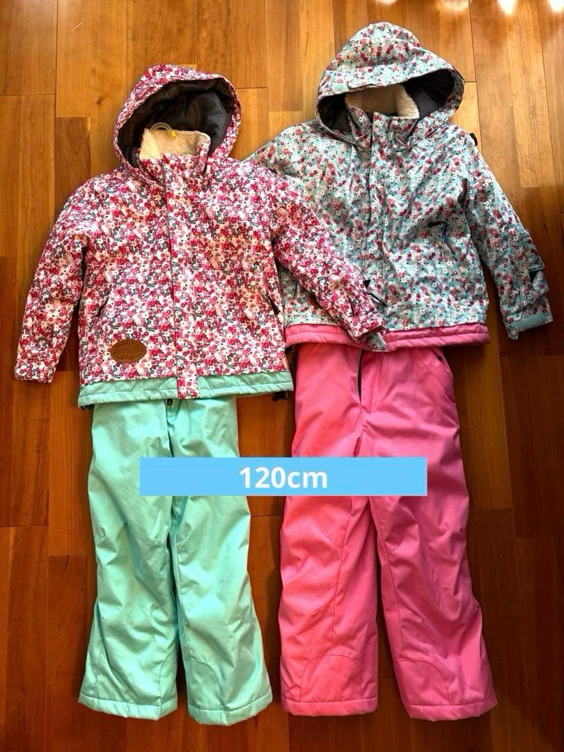 子ども用 スキーウェア 花柄 2組セット
