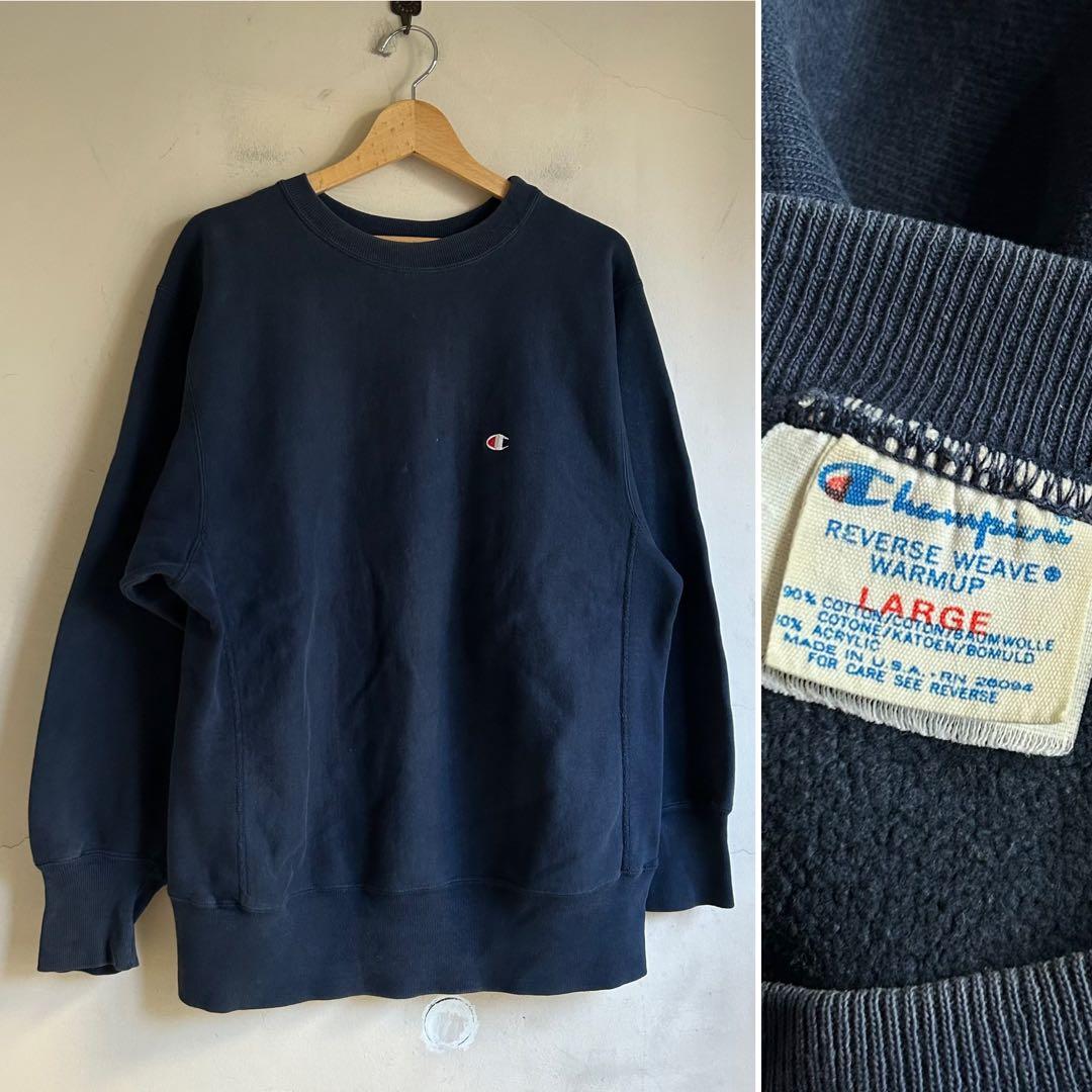 80S USA製 champion REVERSE WEAVE ネイビー 目あり