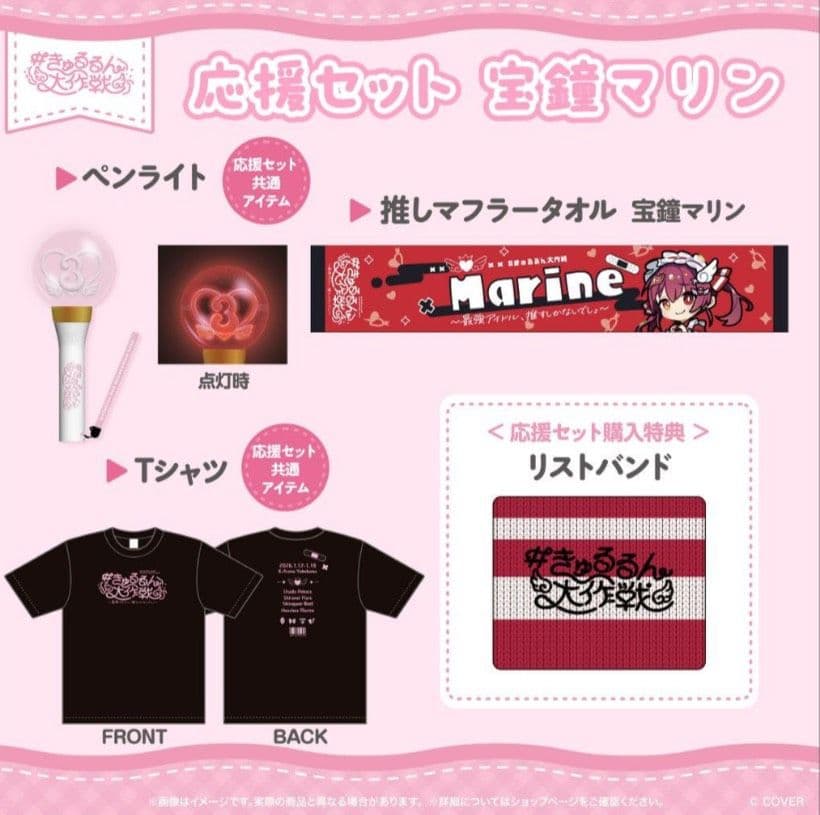 応援セット＋ペンライトカバー3期生ライブ　　 きゅるるん大作戦　宝鐘マリン