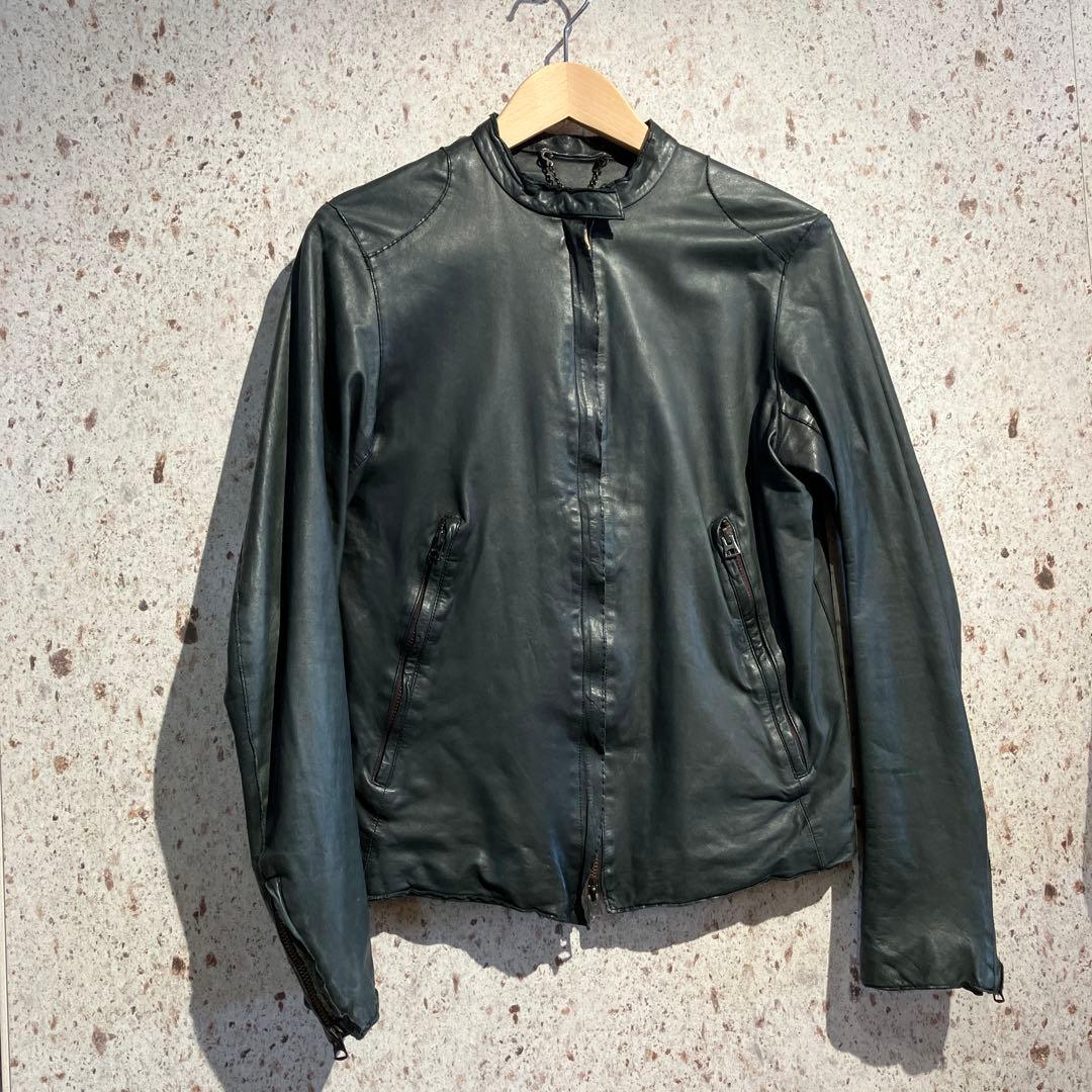 ブランド古着　sissi ウォッシャブルレザーライダース　シシ　カーフレザー