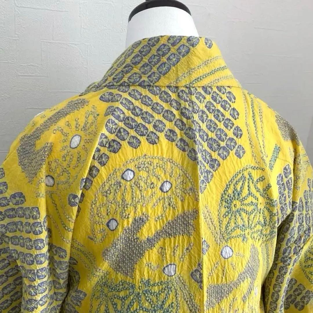 ヒタル 有松絞り浴衣・有松鳴海絞り　158cm マスタードカラーN222