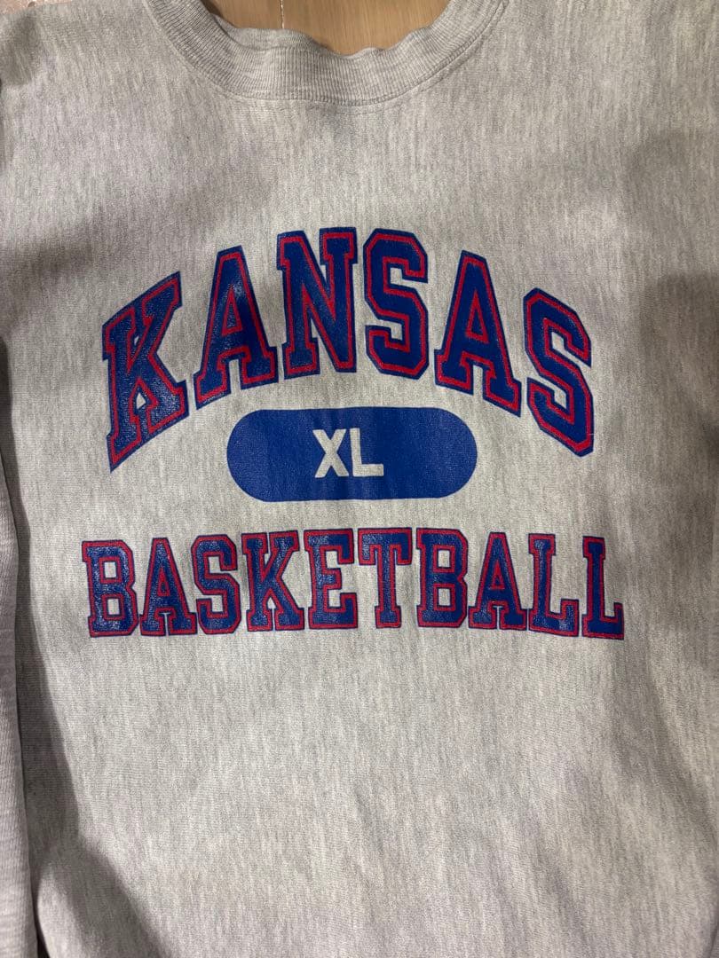 80s Champion三段プリント リバースウィーブ トリコタグ　XL